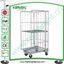 Storage Roll Cage Trolley with Four Wheels